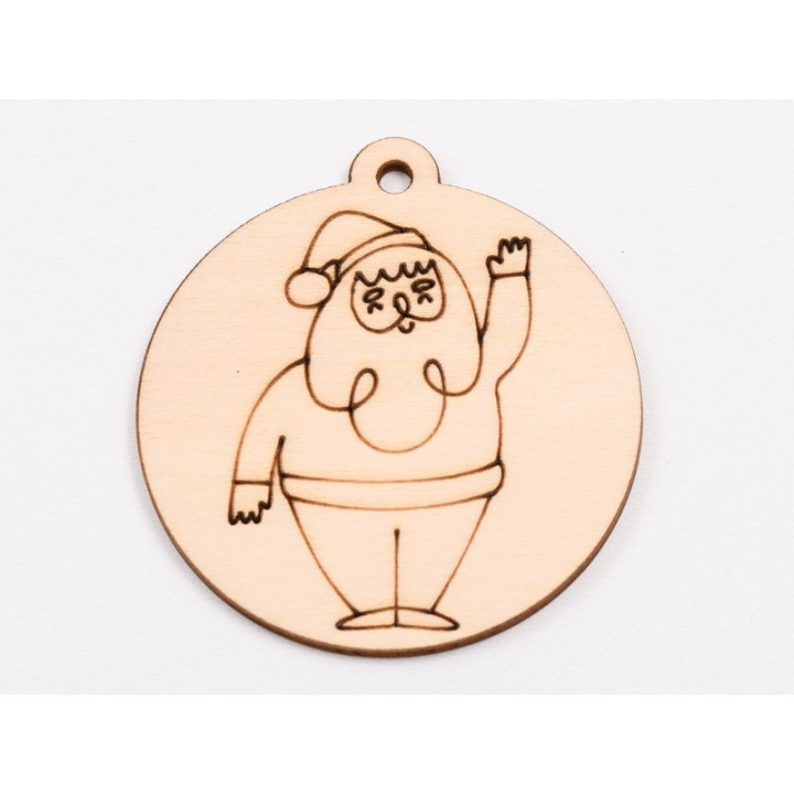 L1039-Glob din lemn "Santa2"  - 9x8 cm