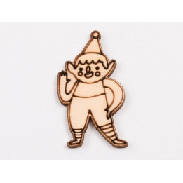 L1046-Figurina din lemn "Spiridus "  - 5x3 cm