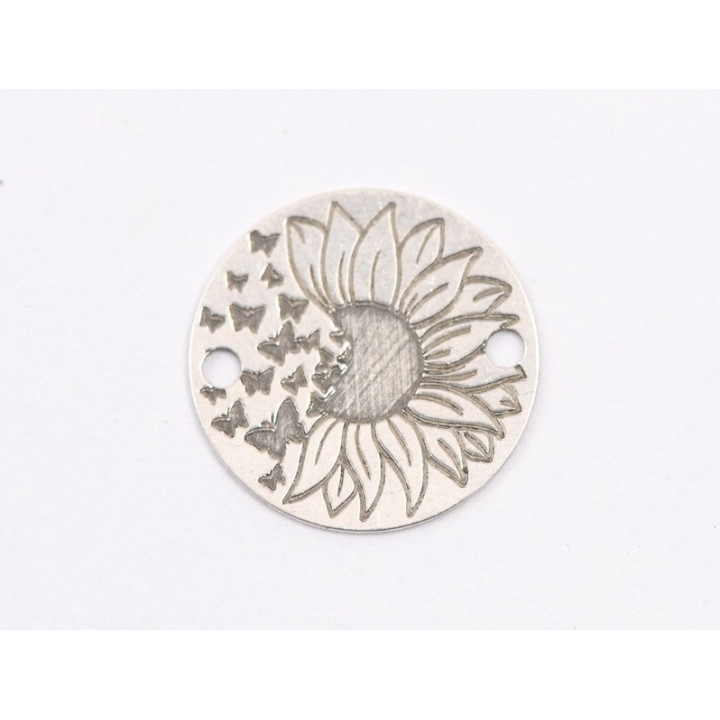 E1958 G Link Ag 925 "Floare stilizata M2" 12mm- 1 buc