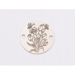 E1962 G Link Ag 925 "Floare stilizata M6" 12mm- 1 buc