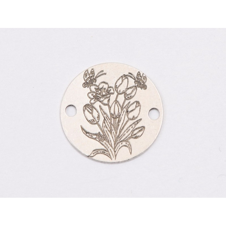 E1962 G Link Ag 925 "Floare stilizata M6" 12mm- 1 buc