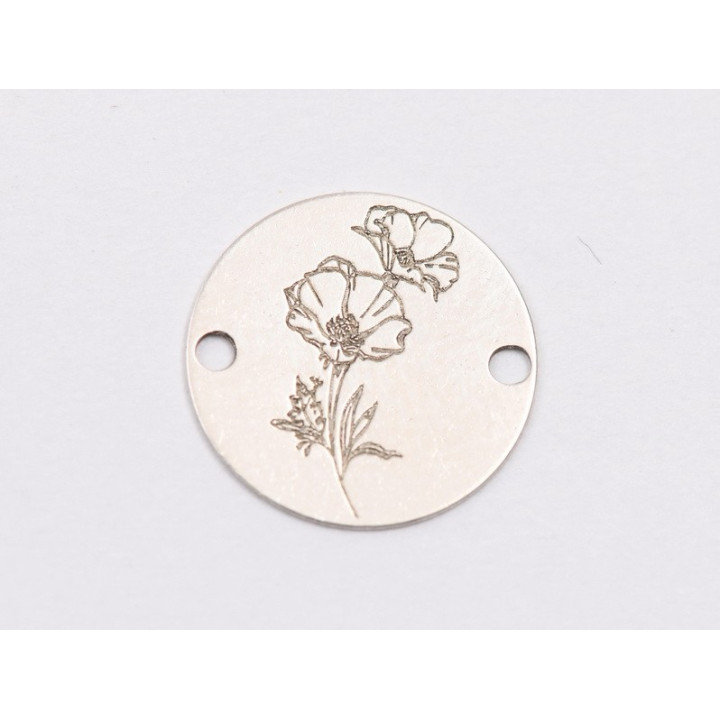 E1974 G Link Ag 925 "Floare stilizata M14" 12mm- 1 buc