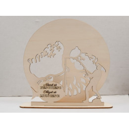 L1054-Decoratiune din lemn "Timpul zboara" - 30 cm