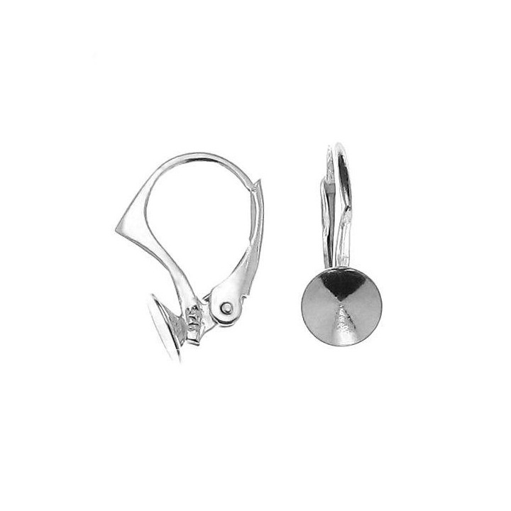 G0087-Leverback Swarovski Rivoli 8mm 1 bucata - bijuterii personalizate din argint | simoshop