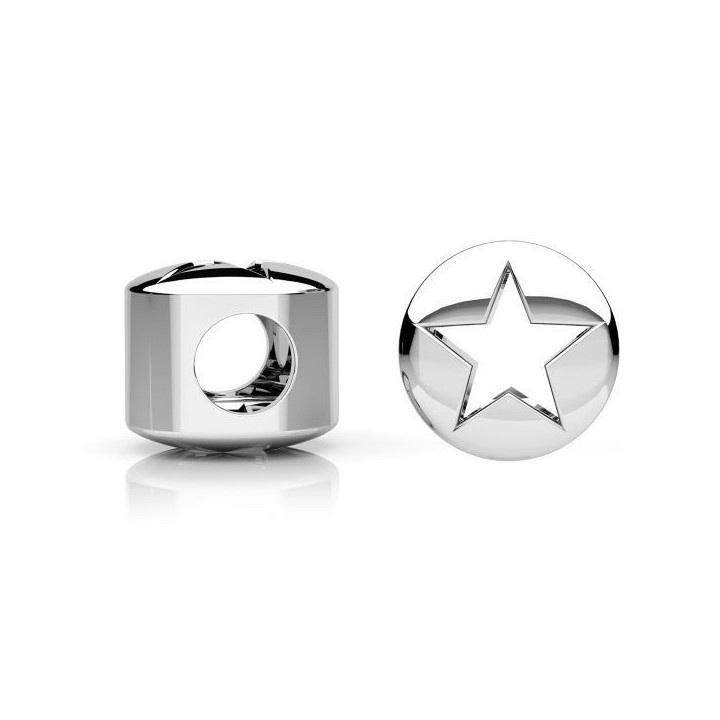 G0339-Distantier cu steluta decupata, Argint 925, 10mm -1buc