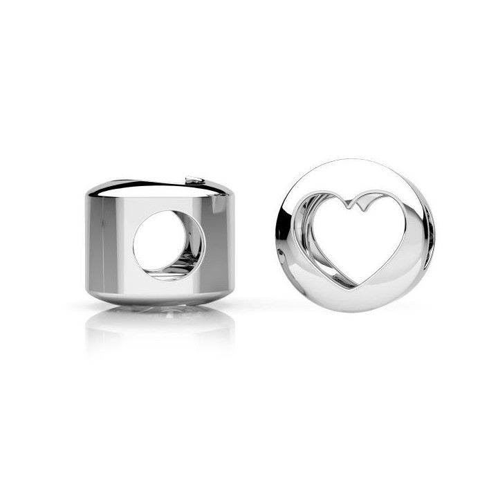 G0348-Distantier cu inimioara decupata, Argint 925, 10mm -1buc