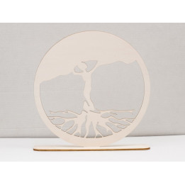 L1096-Decoratiune din lemn copacul vietii "Lady" cu suport diametru 20 cm 1buc