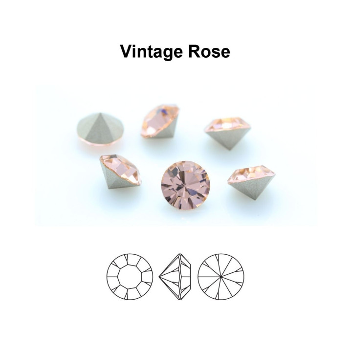 0309-Cristal Preciosa, MC Chaton Maxima Vintage Rose PP5 1.25mm - 50 buc