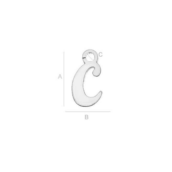 G0885-Litera C din argint 925 8.6x7.3mm 1 buc - bijuterii personalizate din argint | simoshop