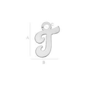 G0889-Litera T din argint 925 8.6x7.3mm 1 buc - bijuterii personalizate din argint | simoshop
