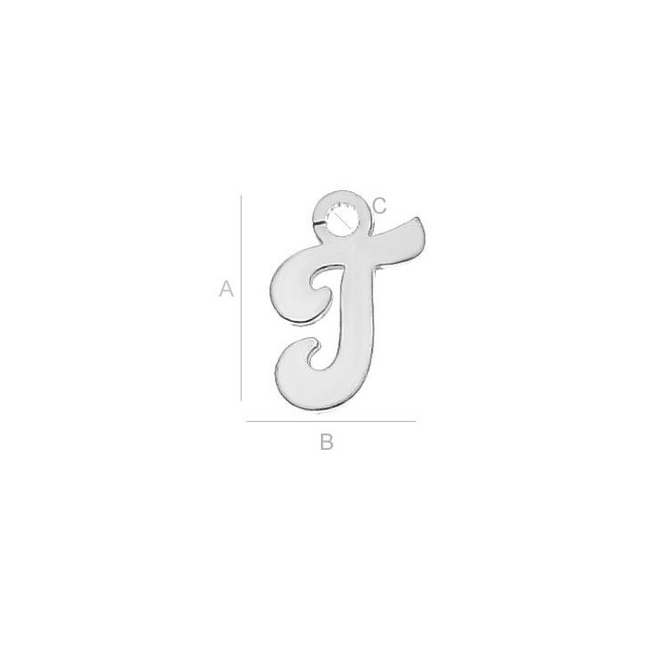 G0889-Litera T din argint 925 8.6x7.3mm 1 buc - bijuterii personalizate din argint | simoshop