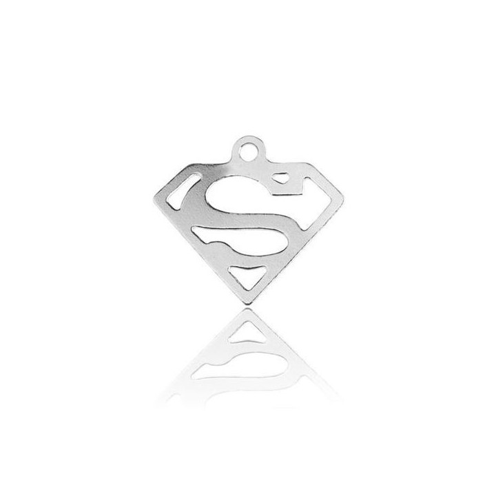 G0906-N-Charm superman argint 925 14x12mm 0.4MM - bijuterii personalizate din argint | simoshop