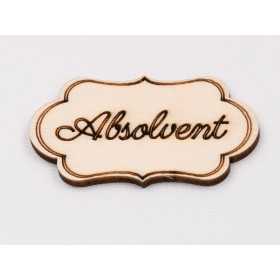 L1098 - Decupaj oval din lemn Absolvent 1 buc - bijuterii personalizate din argint | simoshop