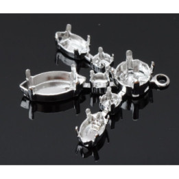 0940-SWAROVSKI ELEMENTS Settings Multiple Stones argintiu - bijuterii personalizate din argint | simoshop