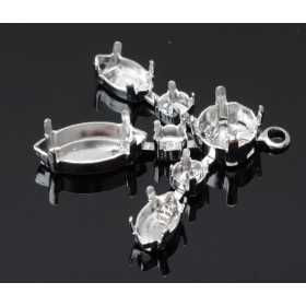 0940-SWAROVSKI ELEMENTS Settings Multiple Stones argintiu - bijuterii personalizate din argint | simoshop