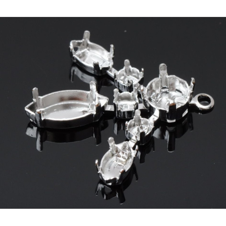 0940-SWAROVSKI ELEMENTS Settings Multiple Stones argintiu - bijuterii personalizate din argint | simoshop