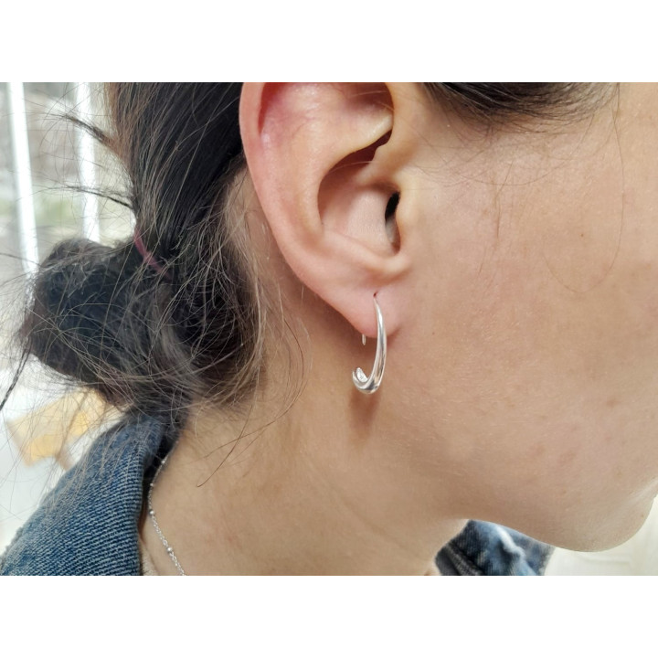 G1847-Cercei argint tortita deschisa drop earrings 22mm  -1 buc - bijuterii personalizate din argint | simoshop