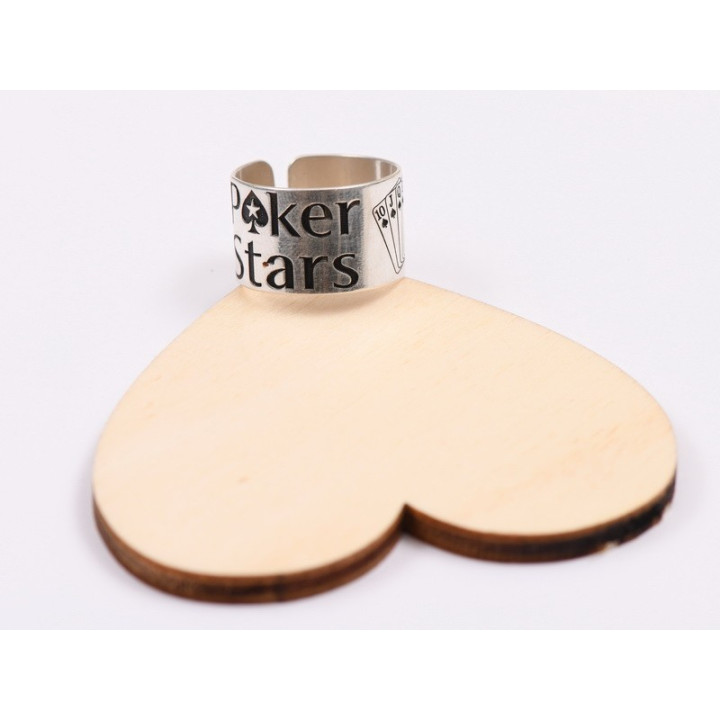 E1993-G-Inel reglabil PokerStars fans latime 12mm-1 buc - bijuterii personalizate din argint | simoshop