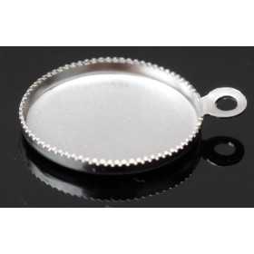 0943-SWAROVSKI ELEMENTS Settings Pendant Oval 12x10mm argintiu - bijuterii personalizate din argint | simoshop