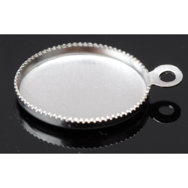 0943-SWAROVSKI ELEMENTS Settings Pendant Oval 12x10mm argintiu - bijuterii personalizate din argint | simoshop