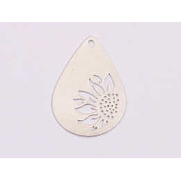E1998 Cercel din argint floarea soarelui 18x12.5mm 0.3mm 1 buc - bijuterii personalizate din argint | simoshop