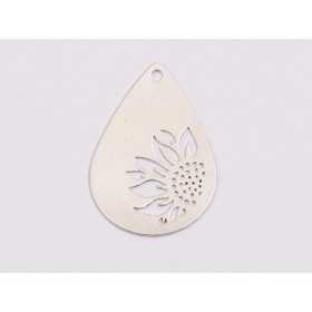 Cercel argint 925 lacrimă floarea-soarelui, 18mm
