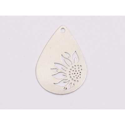 Cercel argint 925 lacrimă floarea-soarelui, 18mm