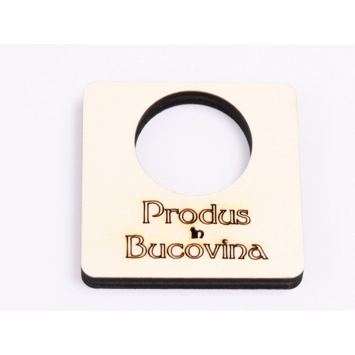 L1112 - Suport din lemn pentru oua "Produs in Bucovina", grosime 10mm-1 buc