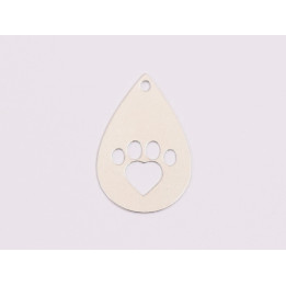 copy of F0020 Cercel din argint lacrima cu labuta 20x13mm 0.33mm 1 buc - bijuterii personalizate din argint | simoshop