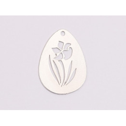 E2003 Cercel din argint flower 18x12.5mm 0.3mm 1 buc