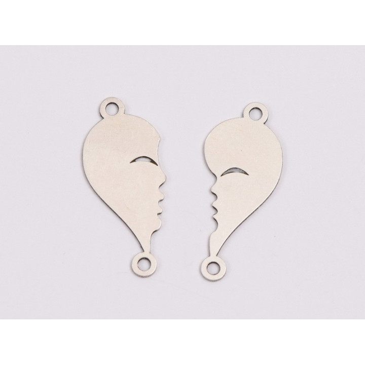 E2006 N Puzzle din argint Cuplu 16.5x20.5mm 0.5mm 1 buc - bijuterii personalizate din argint | simoshop
