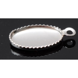 0945-SWAROVSKI ELEMENTS Settings Pendant Oval 10x5.5mm argintiu - bijuterii personalizate din argint | simoshop