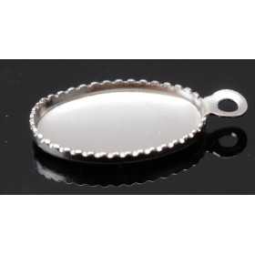0945-SWAROVSKI ELEMENTS Settings Pendant Oval 10x5.5mm argintiu - bijuterii personalizate din argint | simoshop