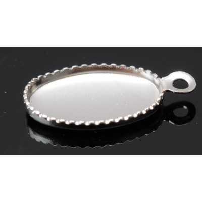 0945-SWAROVSKI ELEMENTS Settings Pendant Oval 10x5.5mm argintiu - bijuterii personalizate din argint | simoshop
