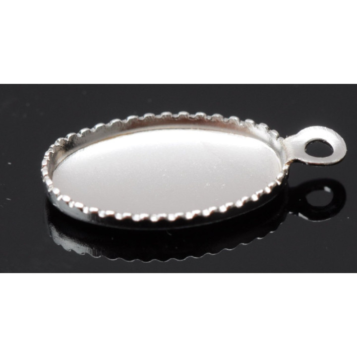 0945-SWAROVSKI ELEMENTS Settings Pendant Oval 10x5.5mm argintiu - bijuterii personalizate din argint | simoshop