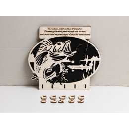 copy of L1055-Decoratiune din lemn "Nascut sa pescuiesc" - 30 cm - bijuterii personalizate din argint | simoshop