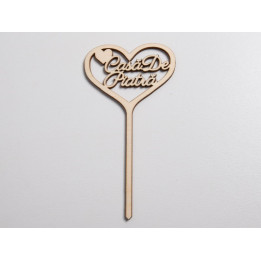 L1115-Topper lemn "Casa de Piatra" 15x8cm 1buc - bijuterii personalizate din argint | simoshop