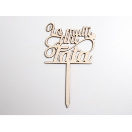 L1117-Topper lemn "La multi ani tata" 17x10cm 1buc - bijuterii personalizate din argint | simoshop