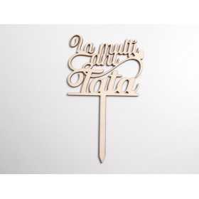 L1117-Topper lemn "La multi ani tata" 17x10cm 1buc - bijuterii personalizate din argint | simoshop
