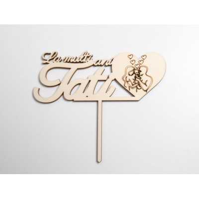 L1118-Topper lemn "La multi ani tati" 17x14cm 1buc - bijuterii personalizate din argint | simoshop