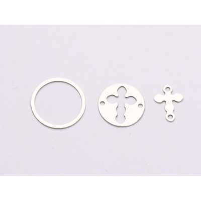 Medalion cruce puzzle, decupaj laser, argint 925