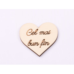L1121-Decupaj inima lemn "Cel mai bun fin"-5cm, 1 buc - bijuterii personalizate din argint | simoshop