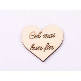 L1121-Decupaj inima lemn "Cel mai bun fin"-5cm, 1 buc - bijuterii personalizate din argint | simoshop