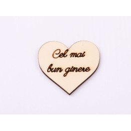 L1122-Decupaj inima lemn "Cel mai bun ginere"-5cm, 1 buc - bijuterii personalizate din argint | simoshop