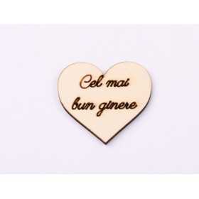 L1122-Decupaj inima lemn "Cel mai bun ginere"-5cm, 1 buc - bijuterii personalizate din argint | simoshop