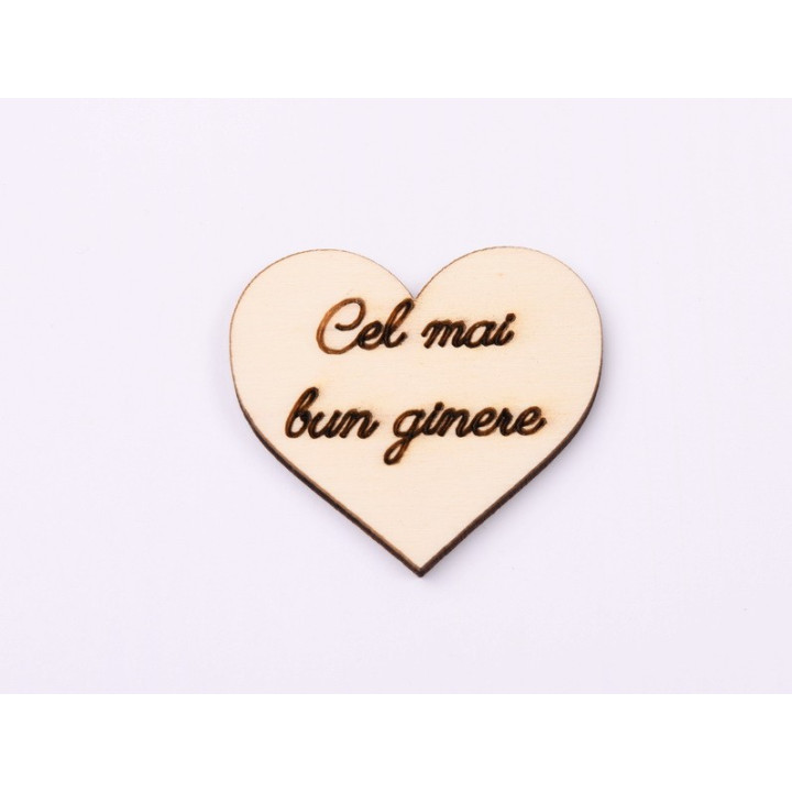 L1122-Decupaj inima lemn "Cel mai bun ginere"-5cm, 1 buc - bijuterii personalizate din argint | simoshop
