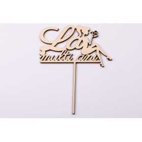L1123-Topper lemn "La multi ani 18" 17x13cm 1buc - bijuterii personalizate din argint | simoshop