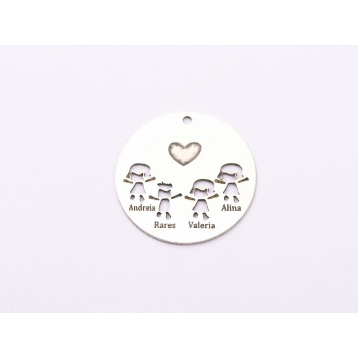 S149 - Serviciu de gravura si decupare familie - 1 buc - bijuterii personalizate din argint | simoshop