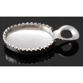 0947-SWAROVSKI ELEMENTS Settings Pendant Oval 6x4mm argintiu - bijuterii personalizate din argint | simoshop
