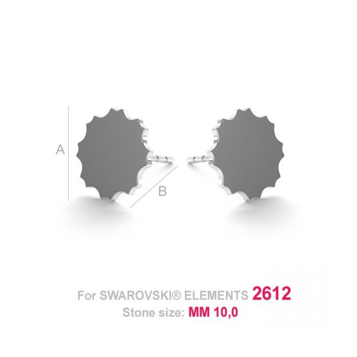 G0953-Tije pentru Swarovski jellyfish 2612 10mm 1 buc - bijuterii personalizate din argint | simoshop